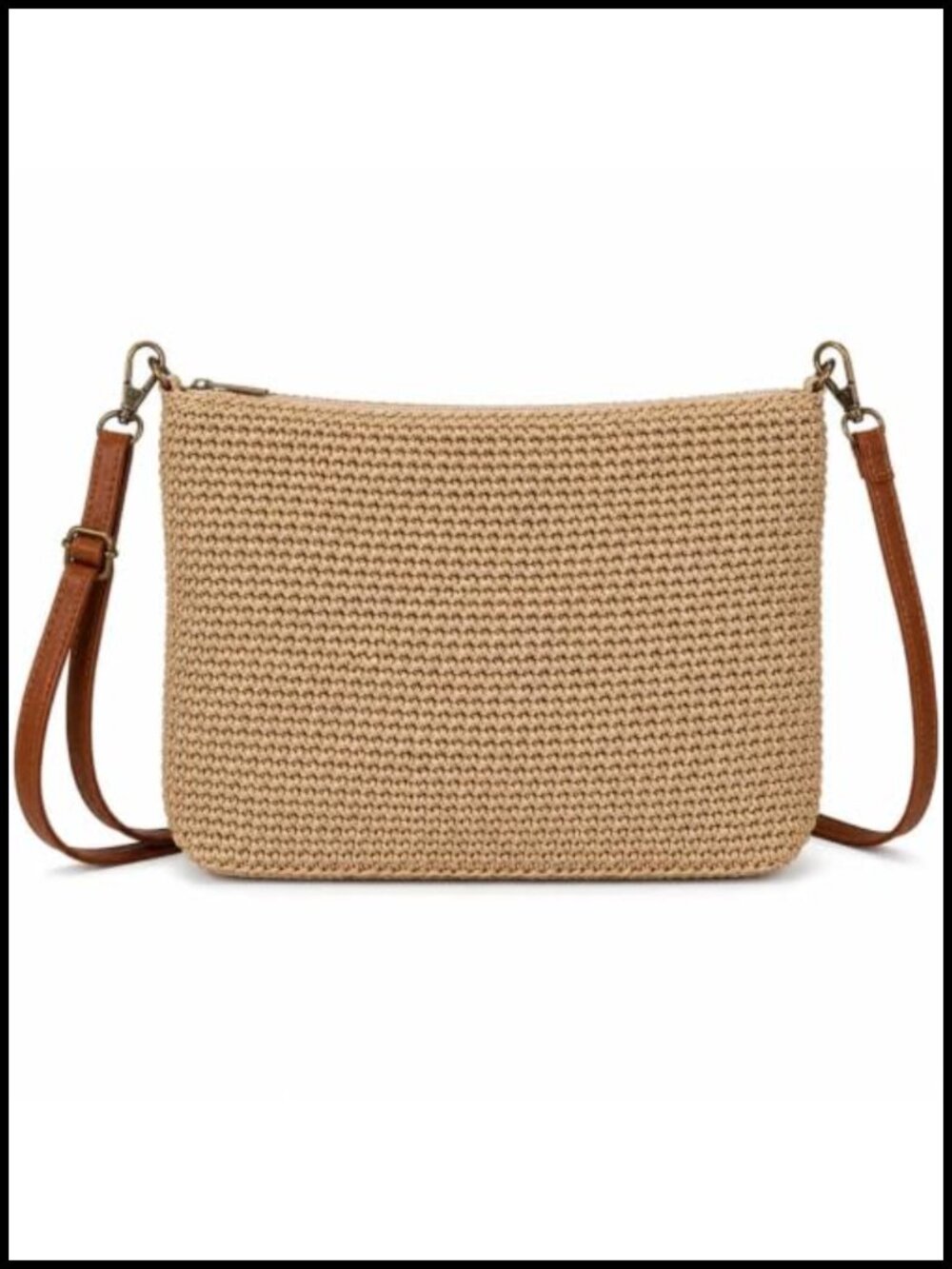 Ice Silk Crochet Crossbody Bag Lightweight Woven Purse Adjustable Strap
